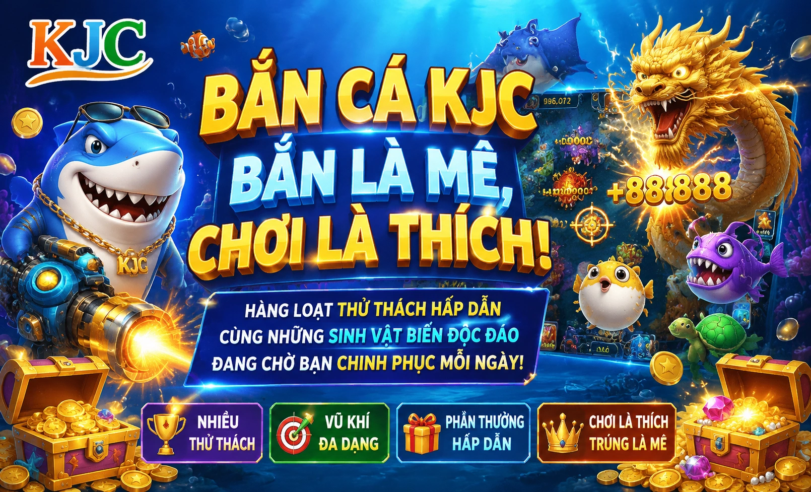 KJC Bắn Cá - thưởng lớn KJC Bắn Cá hero image 1