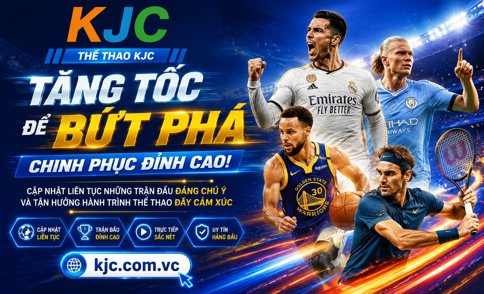 Giao diện thể thao KJC trên máy tính